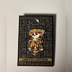 Hard Rock Cafe Seattle Panda Pirate Pin - Red, Gold & Black